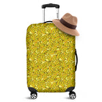 Yellow Geometric Banana Pattern Print Luggage Cover