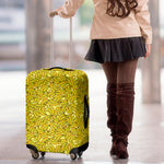 Yellow Geometric Banana Pattern Print Luggage Cover