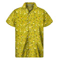 Yellow Geometric Banana Pattern Print Men's Short Sleeve Shirt