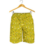 Yellow Geometric Banana Pattern Print Men's Shorts