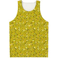 Yellow Geometric Banana Pattern Print Men's Tank Top