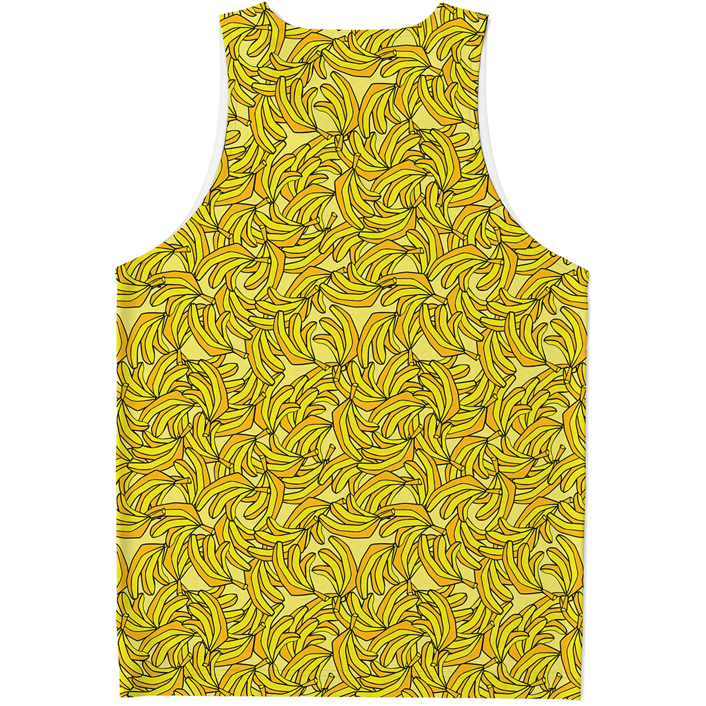 Yellow Geometric Banana Pattern Print Men's Tank Top