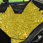 Yellow Geometric Banana Pattern Print Pet Car Back Seat Cover