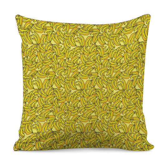 Yellow Geometric Banana Pattern Print Pillow Cover