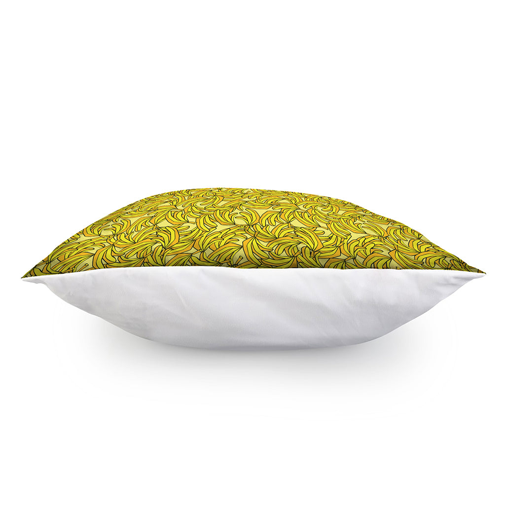 Yellow Geometric Banana Pattern Print Pillow Cover