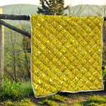 Yellow Geometric Banana Pattern Print Quilt