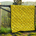 Yellow Geometric Banana Pattern Print Quilt