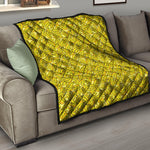 Yellow Geometric Banana Pattern Print Quilt
