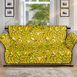 Yellow Geometric Banana Pattern Print Sofa Protector