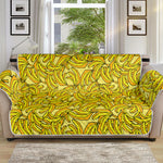 Yellow Geometric Banana Pattern Print Sofa Protector