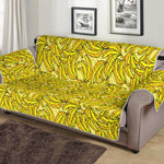 Yellow Geometric Banana Pattern Print Sofa Protector