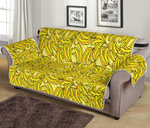 Yellow Geometric Banana Pattern Print Sofa Protector