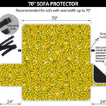 Yellow Geometric Banana Pattern Print Sofa Protector