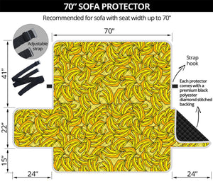 Yellow Geometric Banana Pattern Print Sofa Protector