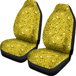 Yellow Geometric Banana Pattern Print Universal Fit Car Seat Covers