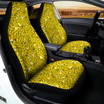 Yellow Geometric Banana Pattern Print Universal Fit Car Seat Covers