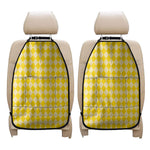 Yellow Harlequin Pattern Print Car Seat Organizers