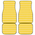 Yellow Harlequin Pattern Print Front and Back Car Floor Mats