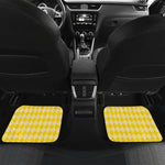 Yellow Harlequin Pattern Print Front and Back Car Floor Mats