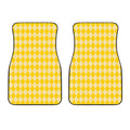 Yellow Harlequin Pattern Print Front Car Floor Mats