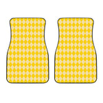 Yellow Harlequin Pattern Print Front Car Floor Mats