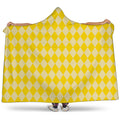 Yellow Harlequin Pattern Print Hooded Blanket