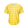 Yellow Harlequin Pattern Print Men's Baseball Jersey