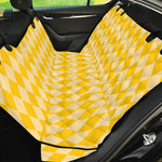 Yellow Harlequin Pattern Print Pet Car Back Seat Cover