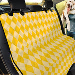 Yellow Harlequin Pattern Print Pet Car Back Seat Cover