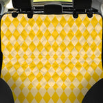 Yellow Harlequin Pattern Print Pet Car Back Seat Cover