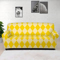 Yellow Harlequin Pattern Print Sofa Cover