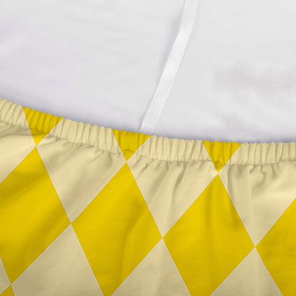 Yellow Harlequin Pattern Print Sofa Cover