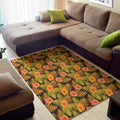 Yellow Hawaiian Tropical Pattern Print Floor Mat