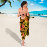 Yellow Hawaiian Tropical Pattern Print Beach Sarong Wrap