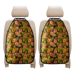 Yellow Hawaiian Tropical Pattern Print Car Seat Organizers