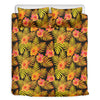Yellow Hawaiian Tropical Pattern Print Duvet Cover Bedding Set