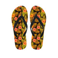 Yellow Hawaiian Tropical Pattern Print Flip Flops