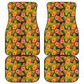 Yellow Hawaiian Tropical Pattern Print Front and Back Car Floor Mats
