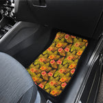 Yellow Hawaiian Tropical Pattern Print Front Car Floor Mats