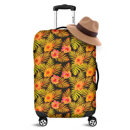 Yellow Hawaiian Tropical Pattern Print Luggage Cover