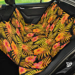 Yellow Hawaiian Tropical Pattern Print Pet Car Back Seat Cover