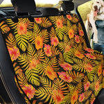 Yellow Hawaiian Tropical Pattern Print Pet Car Back Seat Cover