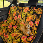 Yellow Hawaiian Tropical Pattern Print Pet Car Back Seat Cover