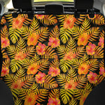 Yellow Hawaiian Tropical Pattern Print Pet Car Back Seat Cover