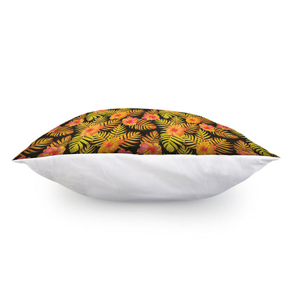 Yellow Hawaiian Tropical Pattern Print Pillow Cover
