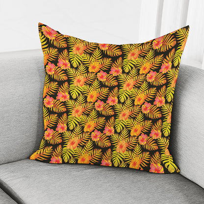 Yellow Hawaiian Tropical Pattern Print Pillow Cover