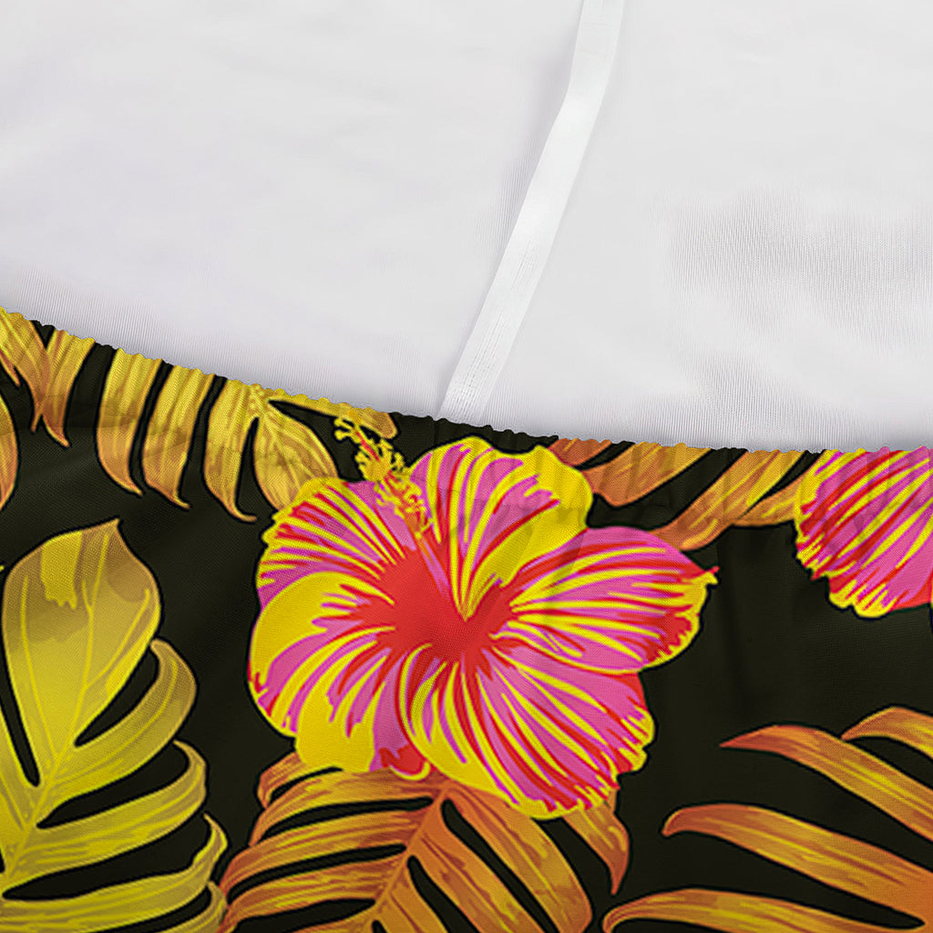 Yellow Hawaiian Tropical Pattern Print Sofa Cover