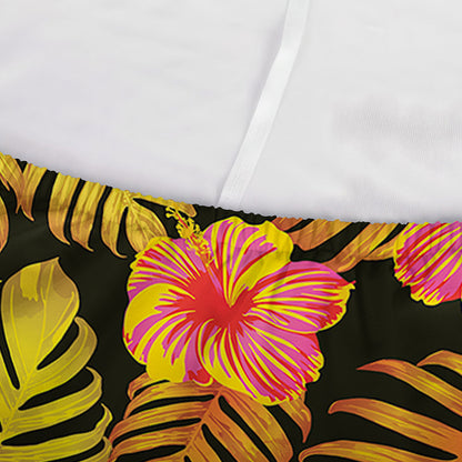 Yellow Hawaiian Tropical Pattern Print Sofa Cover