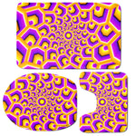 Yellow Hive Moving Optical Illusion 3 Piece Bath Mat Set