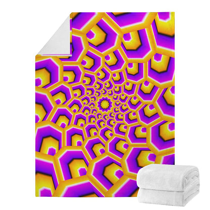 Yellow Hive Moving Optical Illusion Blanket